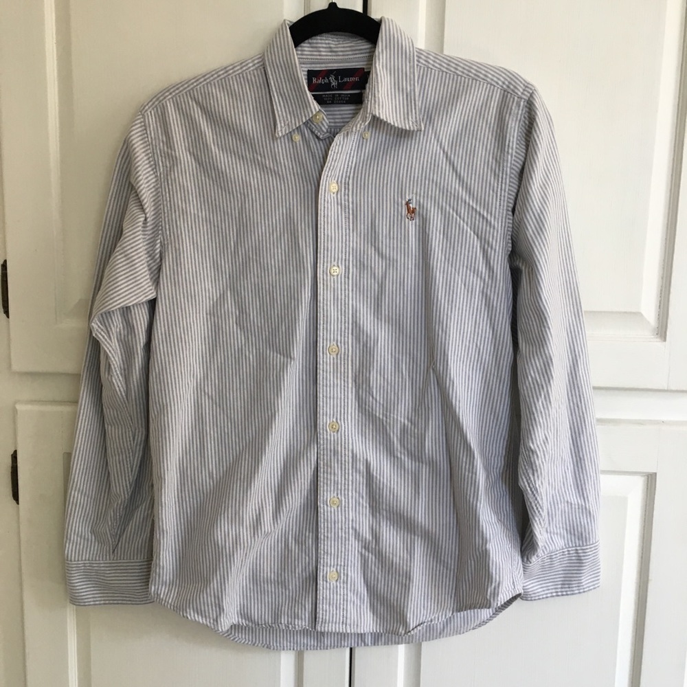 Blue and white Striped Ralph Lauren Shirt